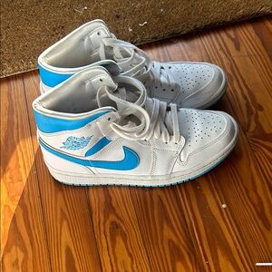 Nike Kids' High-Top Sneakers - White and Blue